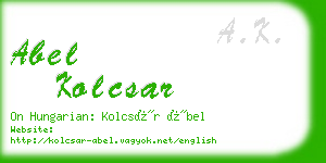 abel kolcsar business card